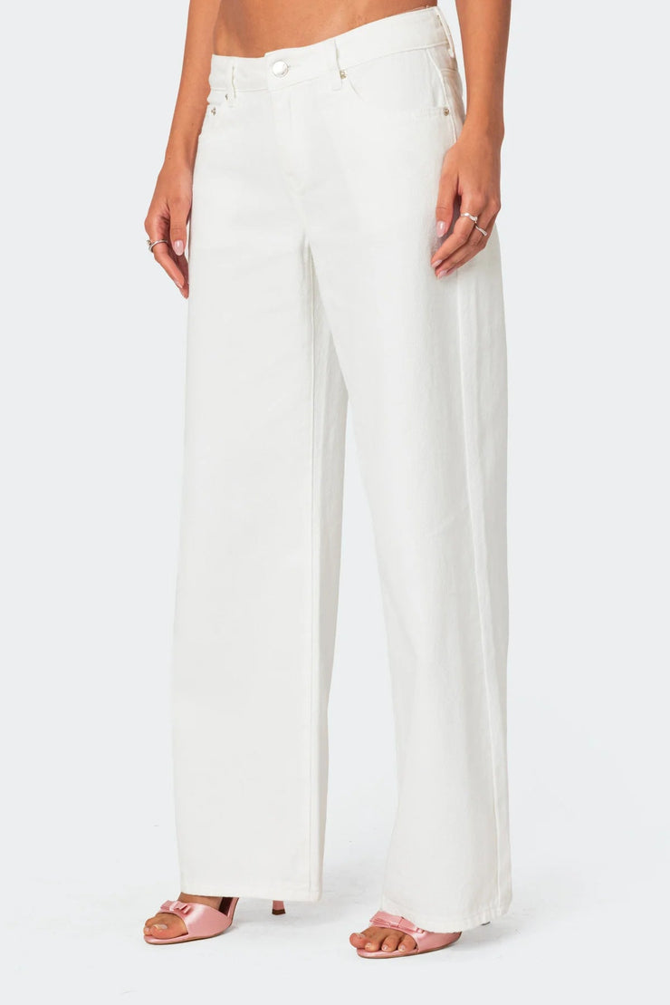 Darcy Bow Jeans | Wide-leg pants