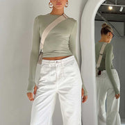 Elora Fitted Long Sleeve Top | Basic stretch top women
