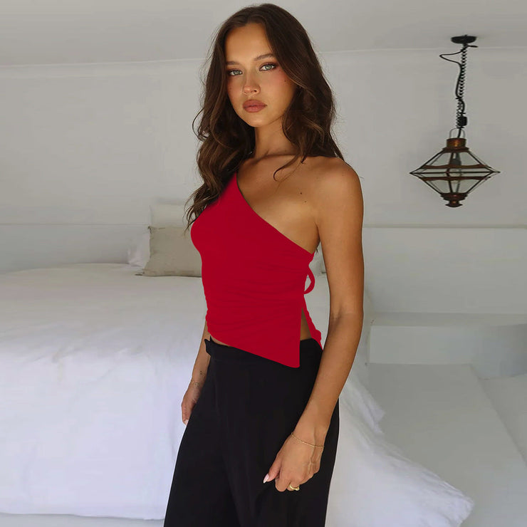Luna Tie-Back Asymmetric Top | Bold & backless statement piece