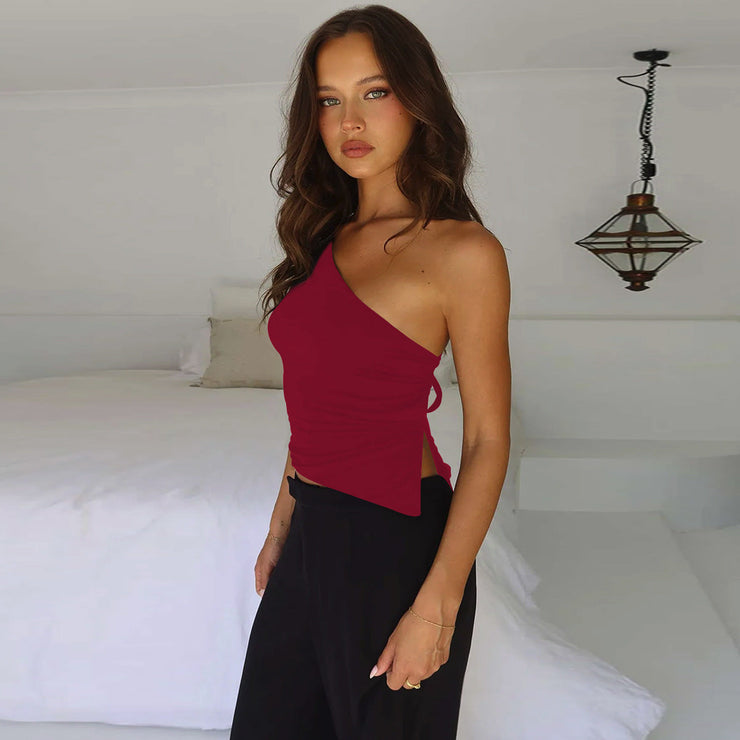Luna Tie-Back Asymmetric Top | Bold & backless statement piece