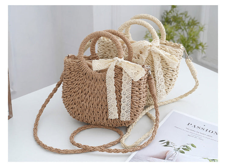 Luna Woven Crossbody | Straw bag summer style