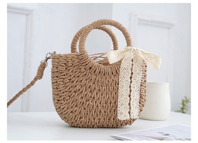 Luna Woven Crossbody | Straw bag summer style