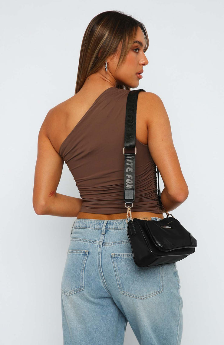 One Shoulder Ruched Crop Top