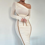 Sienna One Shoulder Dress | Bodycon midi