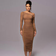 Sienna One Shoulder Dress | Bodycon midi