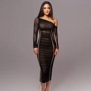 Sienna One Shoulder Dress | Bodycon midi