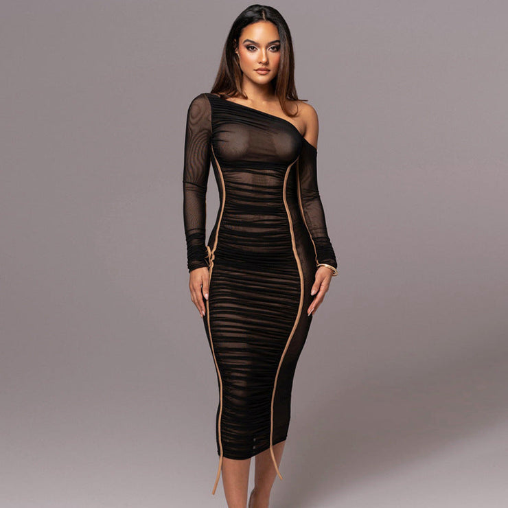 Sienna One Shoulder Dress | Bodycon midi