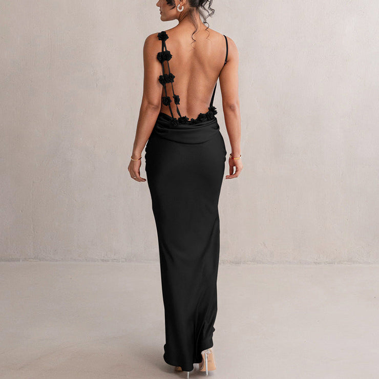 Solara Bloom Gown | Floral backless formal dress