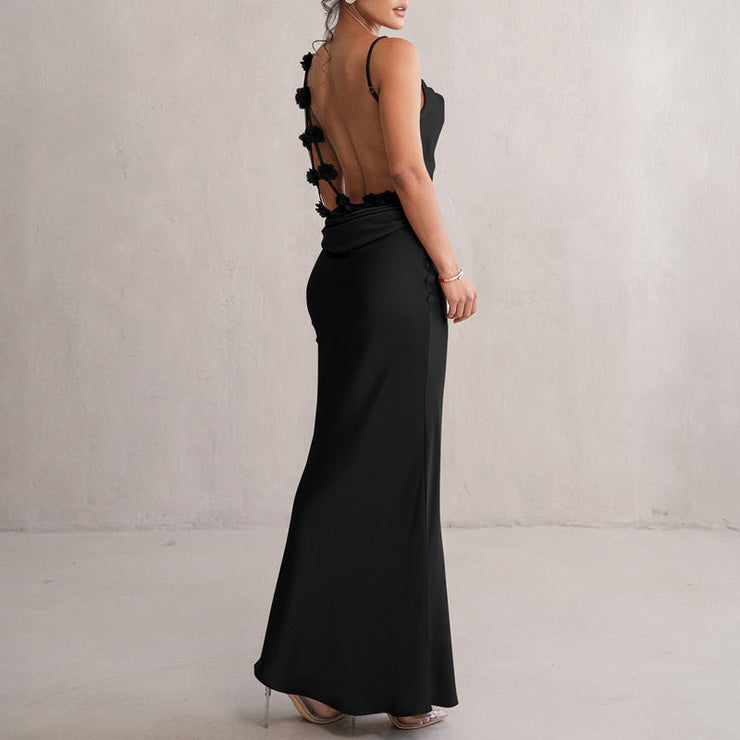 Solara Bloom Gown | Floral backless formal dress