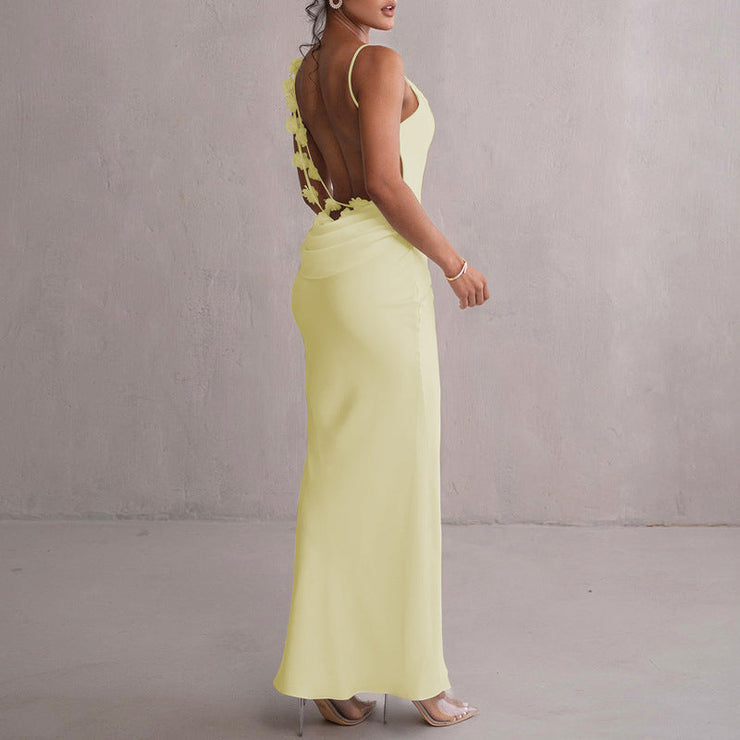Solara Bloom Gown | Floral backless formal dress