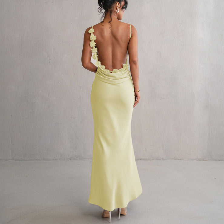 Solara Bloom Gown | Floral backless formal dress