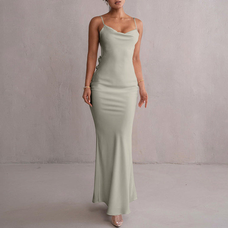 Solara Bloom Gown | Floral backless formal dress