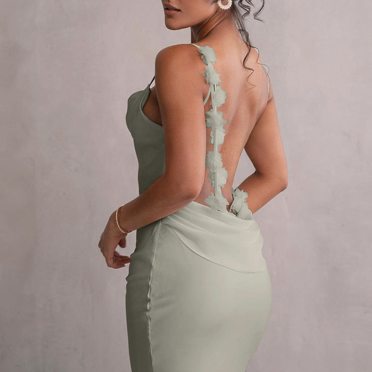 Solara Bloom Gown | Floral backless formal dress