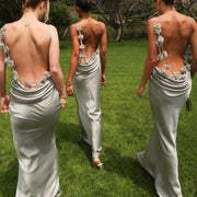 Solara Bloom Gown | Floral backless formal dress