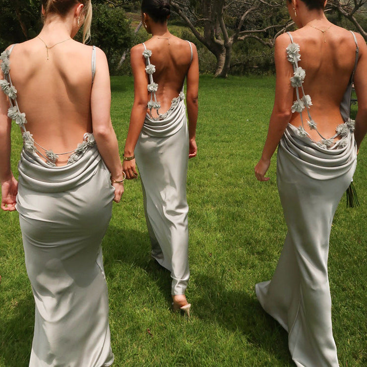 Solara Bloom Gown | Floral backless formal dress