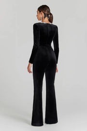 Celeste Luxe Black Jumpsuit | Elegant embellished formalwear