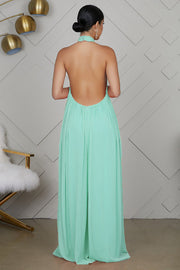 Isla Luxe Jumpsuit | Flowing backless halter jumpsuit