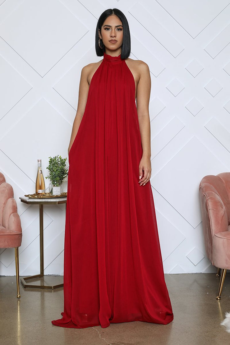 Isla Luxe Jumpsuit | Flowing backless halter jumpsuit