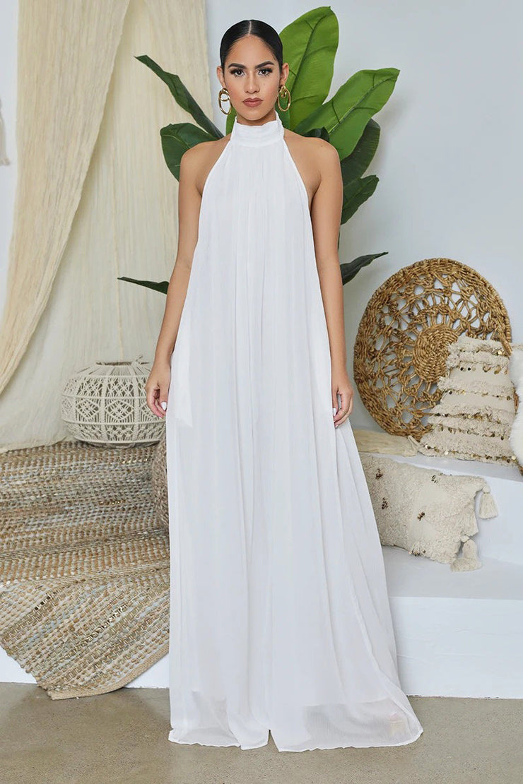 Isla Luxe Jumpsuit | Flowing backless halter jumpsuit