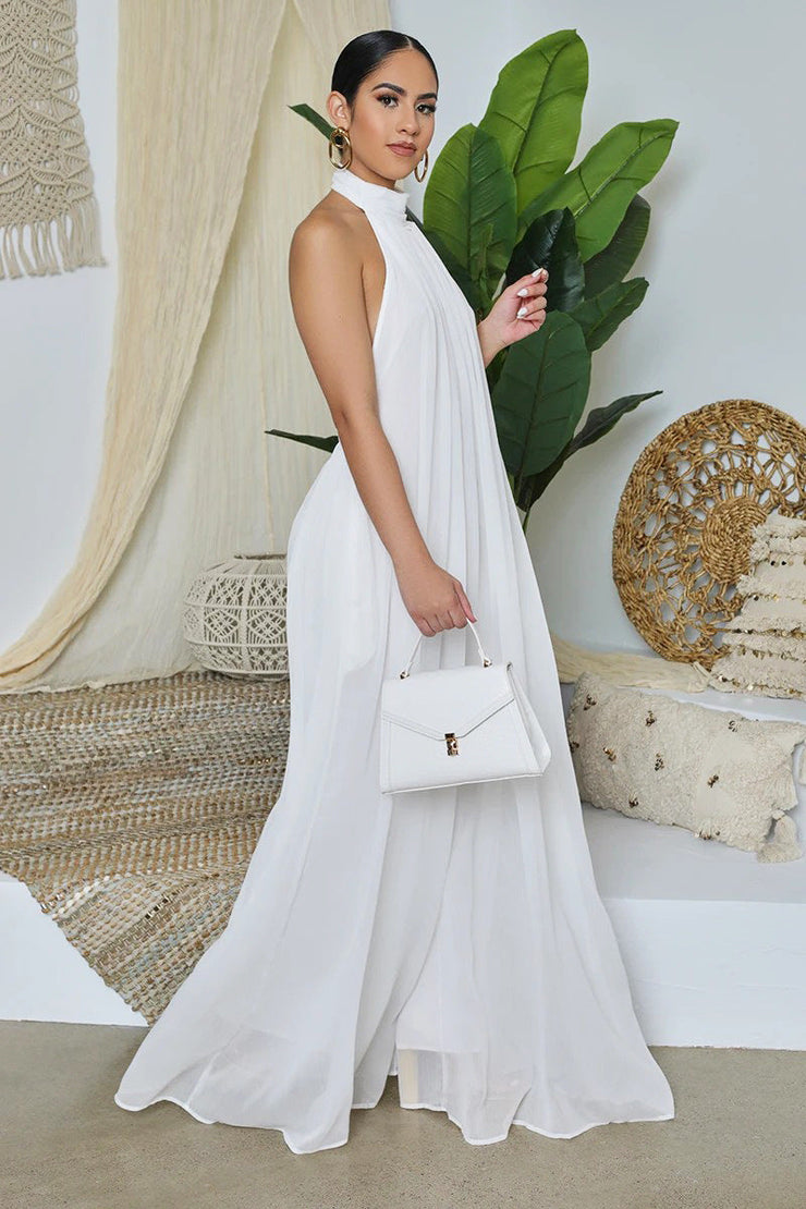 Isla Luxe Jumpsuit | Flowing backless halter jumpsuit