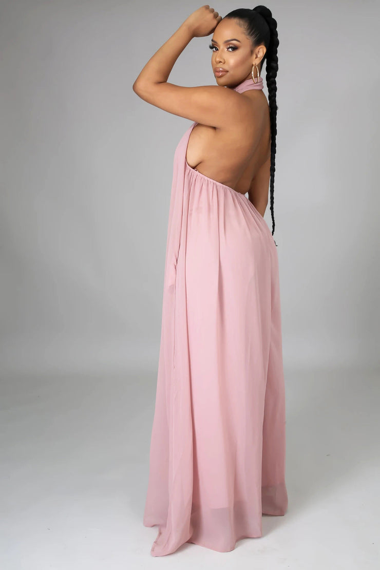 Isla Luxe Jumpsuit | Flowing backless halter jumpsuit