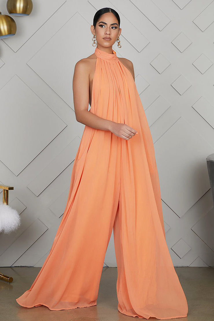 Isla Luxe Jumpsuit | Flowing backless halter jumpsuit