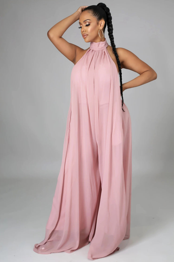 Isla Luxe Jumpsuit | Flowing backless halter jumpsuit