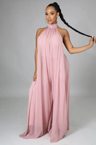 Isla Luxe Jumpsuit | Flowing backless halter jumpsuit