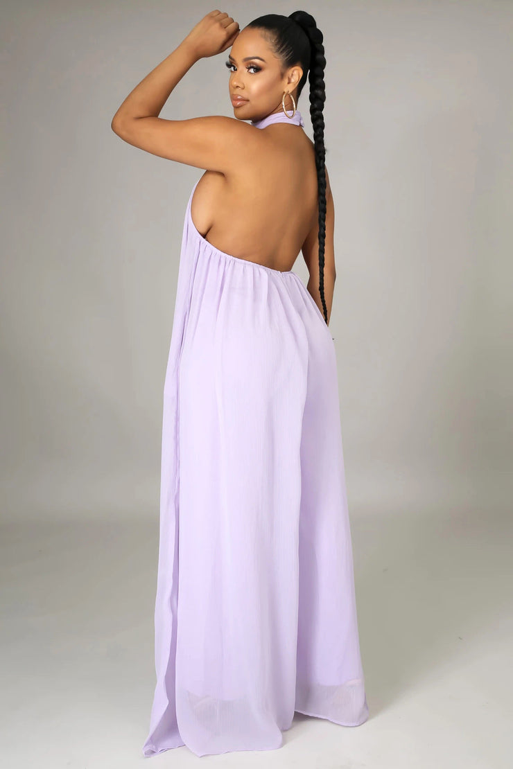 Isla Luxe Jumpsuit | Flowing backless halter jumpsuit