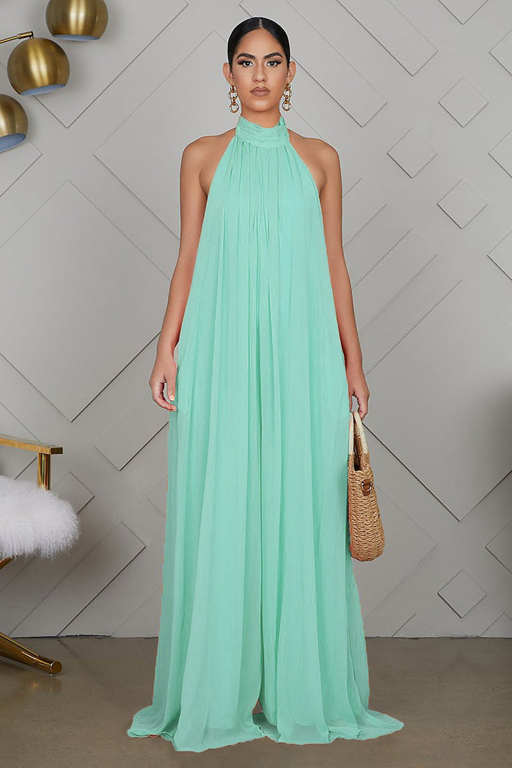 Isla Luxe Jumpsuit | Flowing backless halter jumpsuit