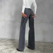 Nova Wide-Leg Jeans | Grey leopard high-waist denim