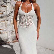 Sienna Cut Out Knit Maxi Dress | Beachwear backless flattering