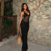 Sienna Cut Out Knit Maxi Dress | Beachwear backless flattering