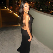 Sienna Cut Out Knit Maxi Dress | Beachwear backless flattering
