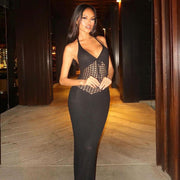 Sienna Cut Out Knit Maxi Dress | Beachwear backless flattering