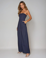 Aria Strapless Jumpsuit | Elegant Wide-Leg