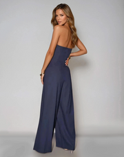 Aria Strapless Jumpsuit | Elegant Wide-Leg