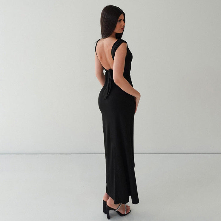 Sienna Slit Maxi | Sleeveless ruched evening dress