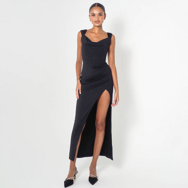 Sienna Slit Maxi | Sleeveless ruched evening dress