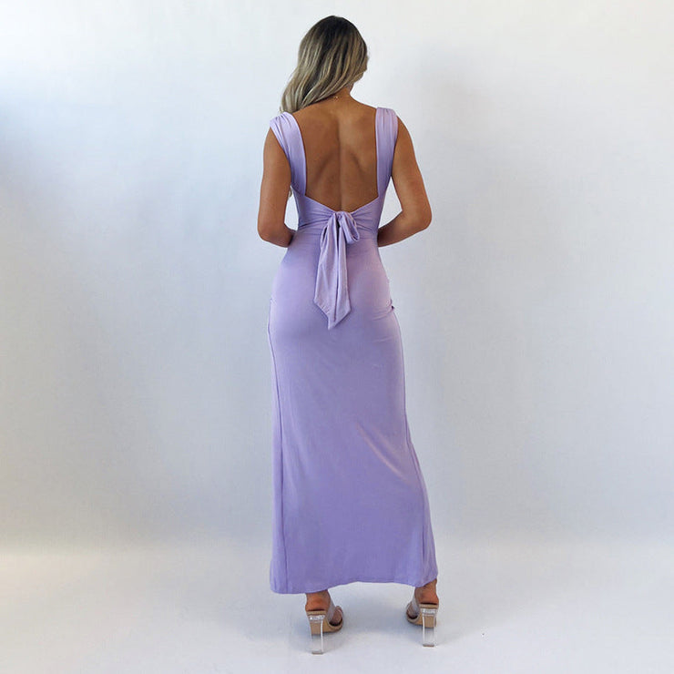 Sienna Slit Maxi | Sleeveless ruched evening dress