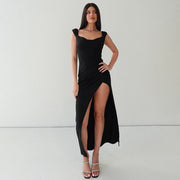 Sienna Slit Maxi | Sleeveless ruched evening dress