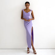 Sienna Slit Maxi | Sleeveless ruched evening dress