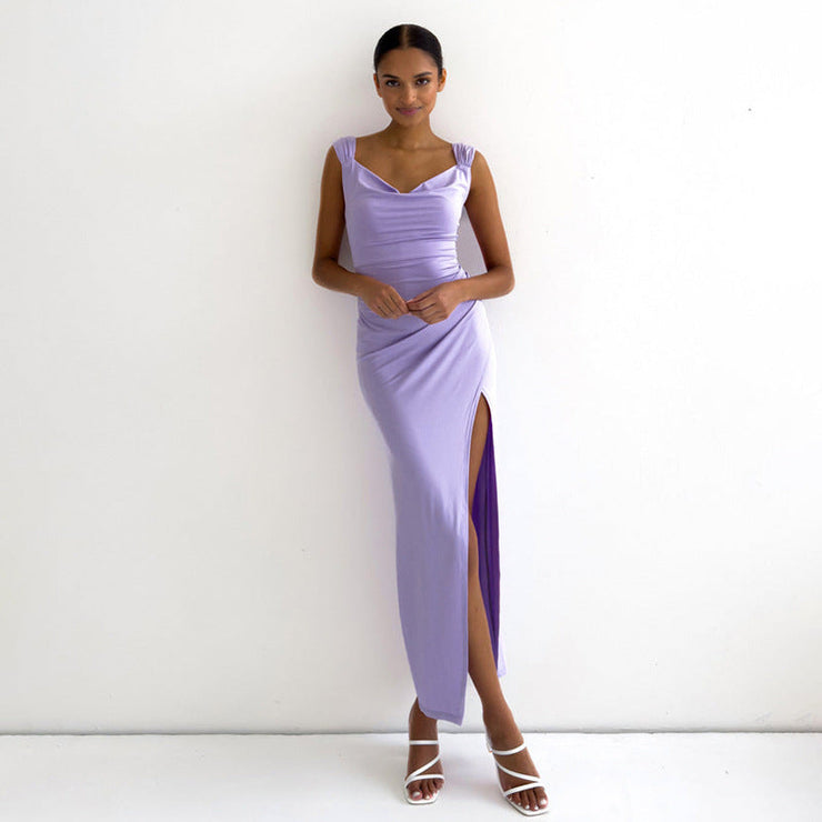 Sienna Slit Maxi | Sleeveless ruched evening dress