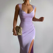 Sienna Slit Maxi | Sleeveless ruched evening dress