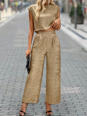 Sienna Luxe Set | Chic metallic loungewear outfit