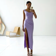 Sienna Slit Maxi | Sleeveless ruched evening dress