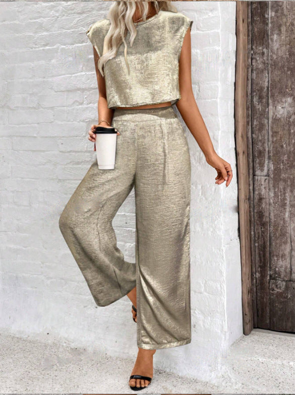 Sienna Luxe Set | Chic metallic loungewear outfit