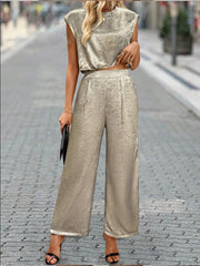 Sienna Luxe Set | Chic metallic loungewear outfit