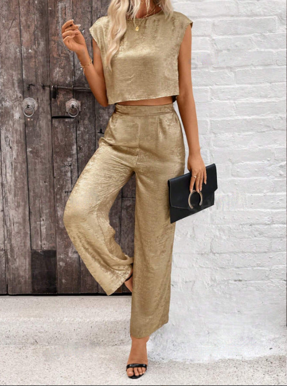 Sienna Luxe Set | Chic metallic loungewear outfit