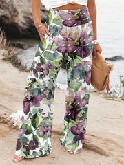 Noosa Bloom Pants | Relaxed floral wide-leg trousers